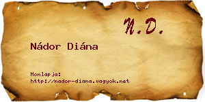 Nádor Diána névjegykártya
